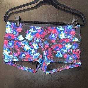 Fleo Women's Athletic Shorts - Blue and Pink Floral